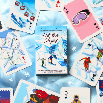 Hit the Slopes Illustrated Playing Cards