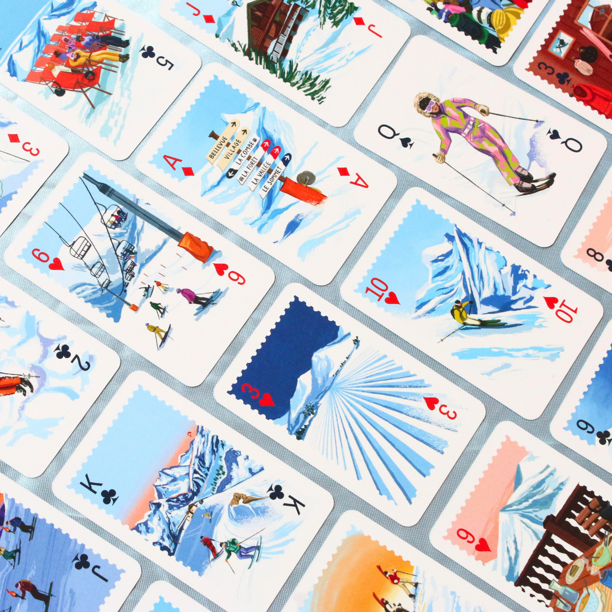 Hit the Slopes Illustrated Playing Cards