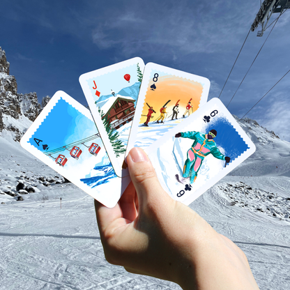 Hit the Slopes Illustrated Playing Cards
