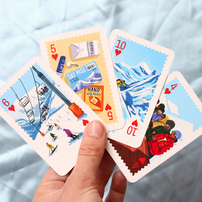 Hit the Slopes Illustrated Playing Cards