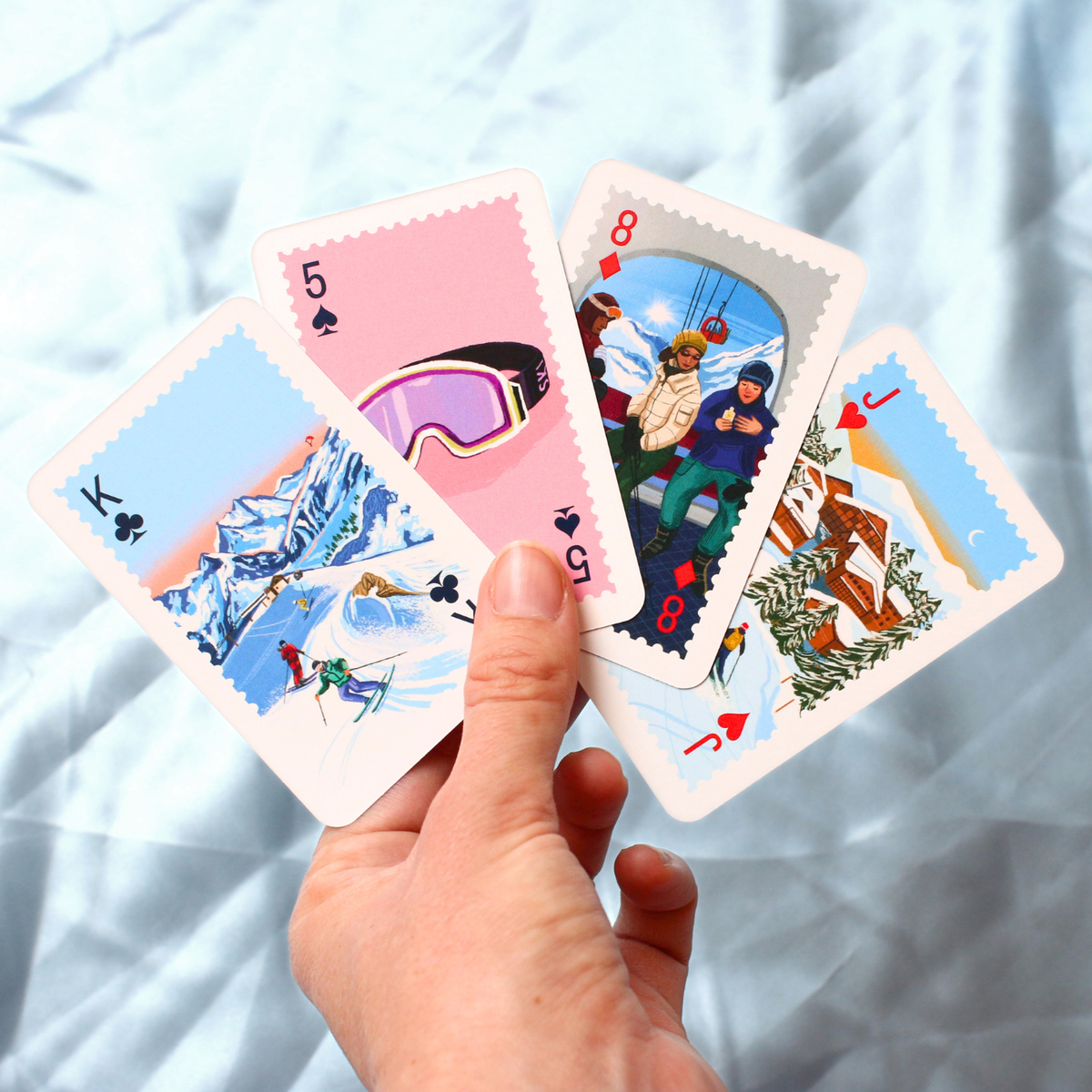 Hit the Slopes Illustrated Playing Cards