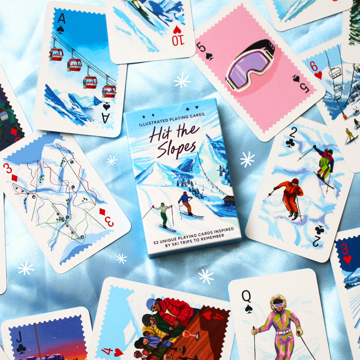 Hit the Slopes Illustrated Playing Cards