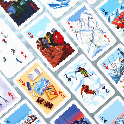 Hit the Slopes Illustrated Playing Cards