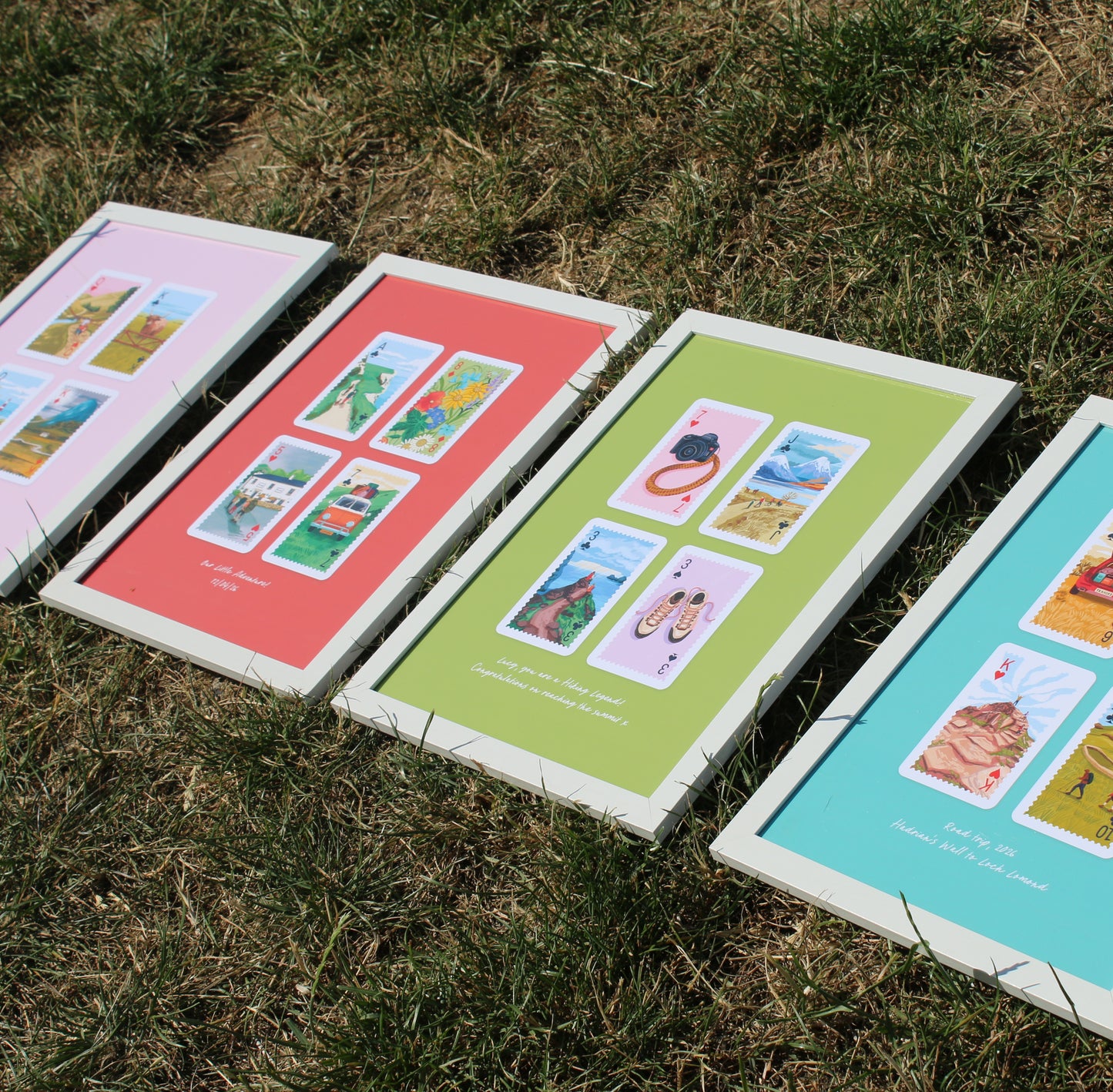 Personalised Playing Cards Hiking A4 Print