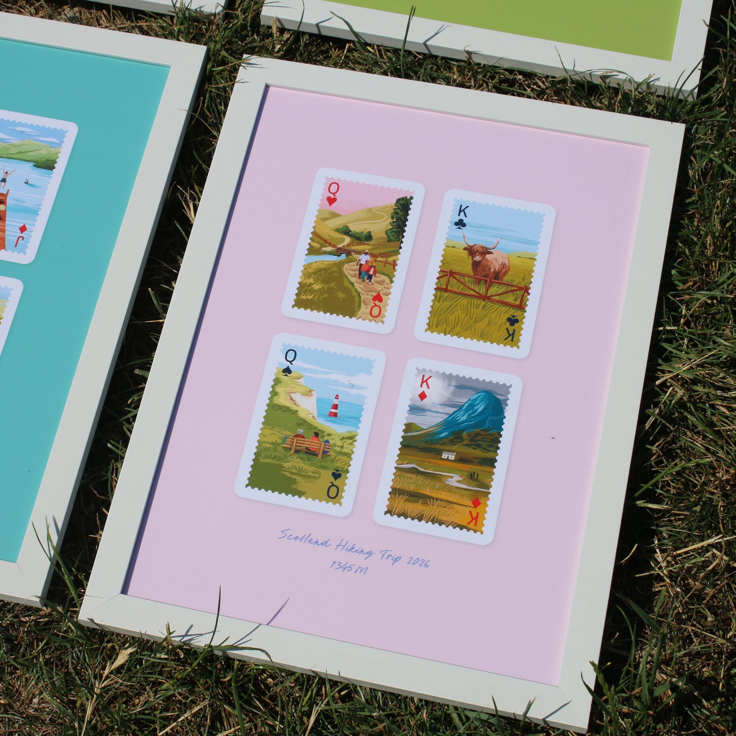 Personalised Playing Cards Hiking A4 Print