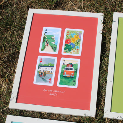 Personalised Playing Cards Hiking A4 Print