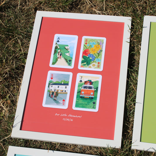 Personalised Playing Cards Hiking A4 Print