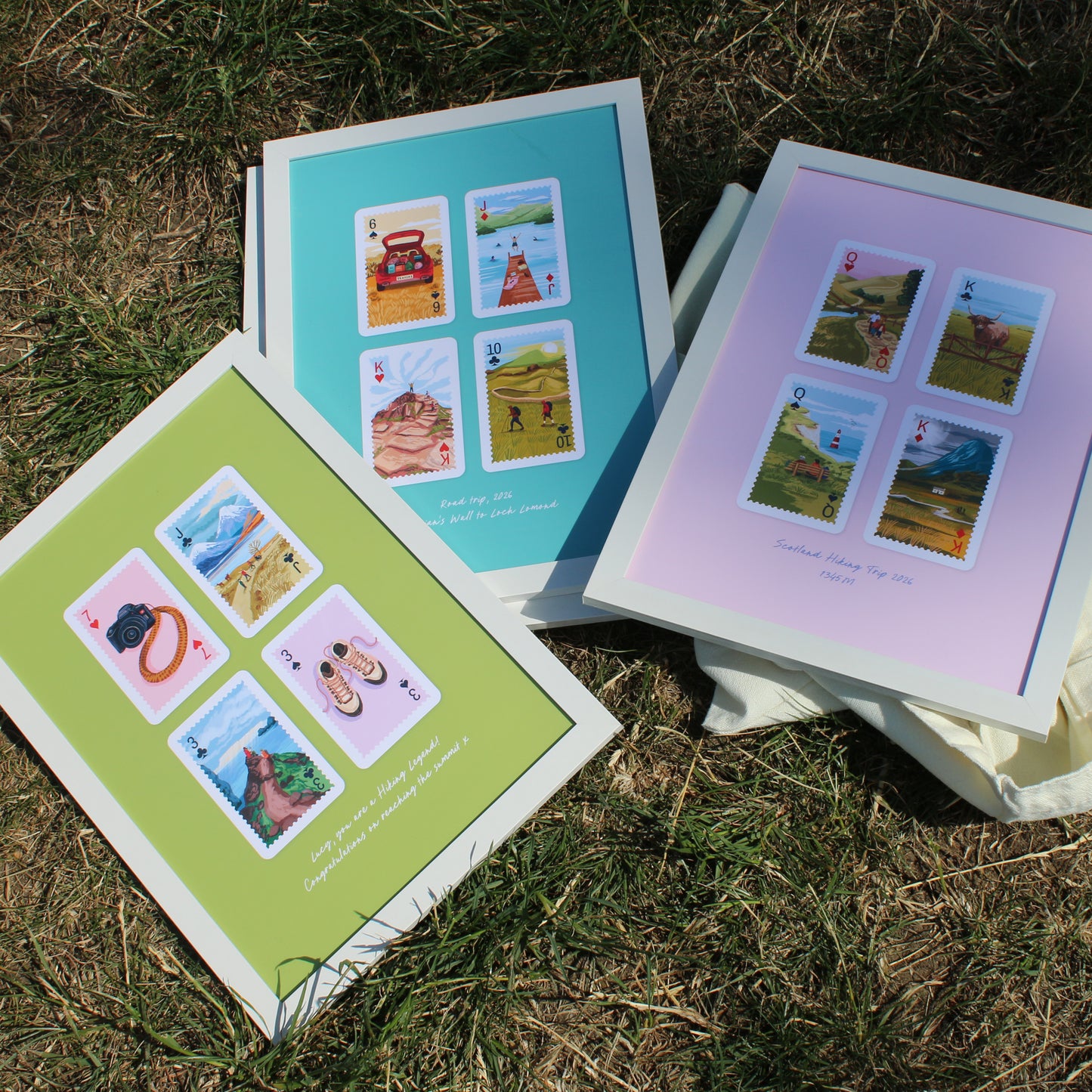 Personalised Playing Cards Hiking A4 Print