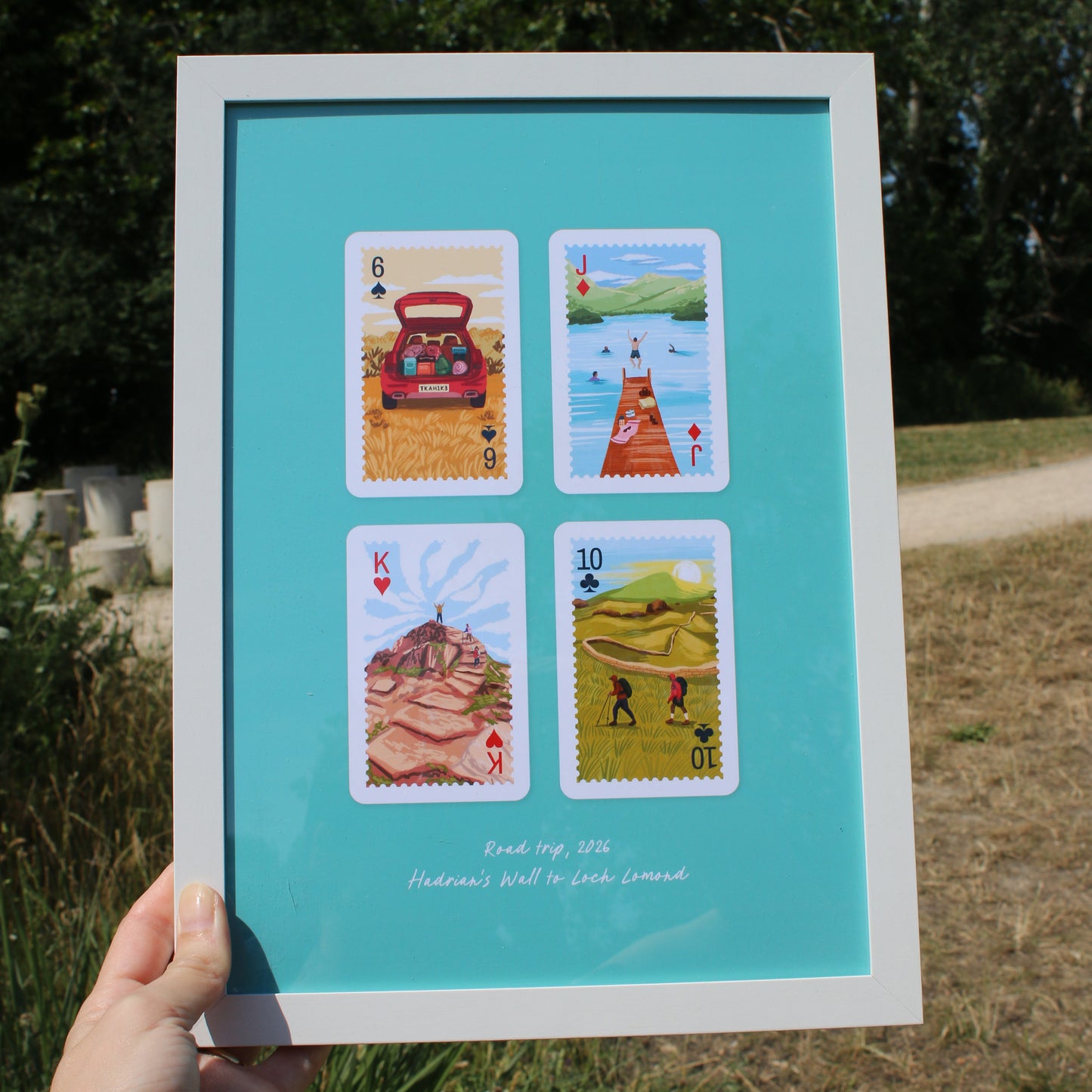 Personalised Playing Cards Hiking A4 Print