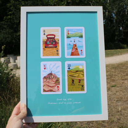 Personalised Playing Cards Hiking A4 Print