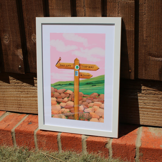 Signpost Hiking Print