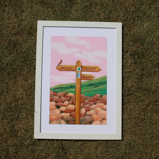Signpost Hiking Print