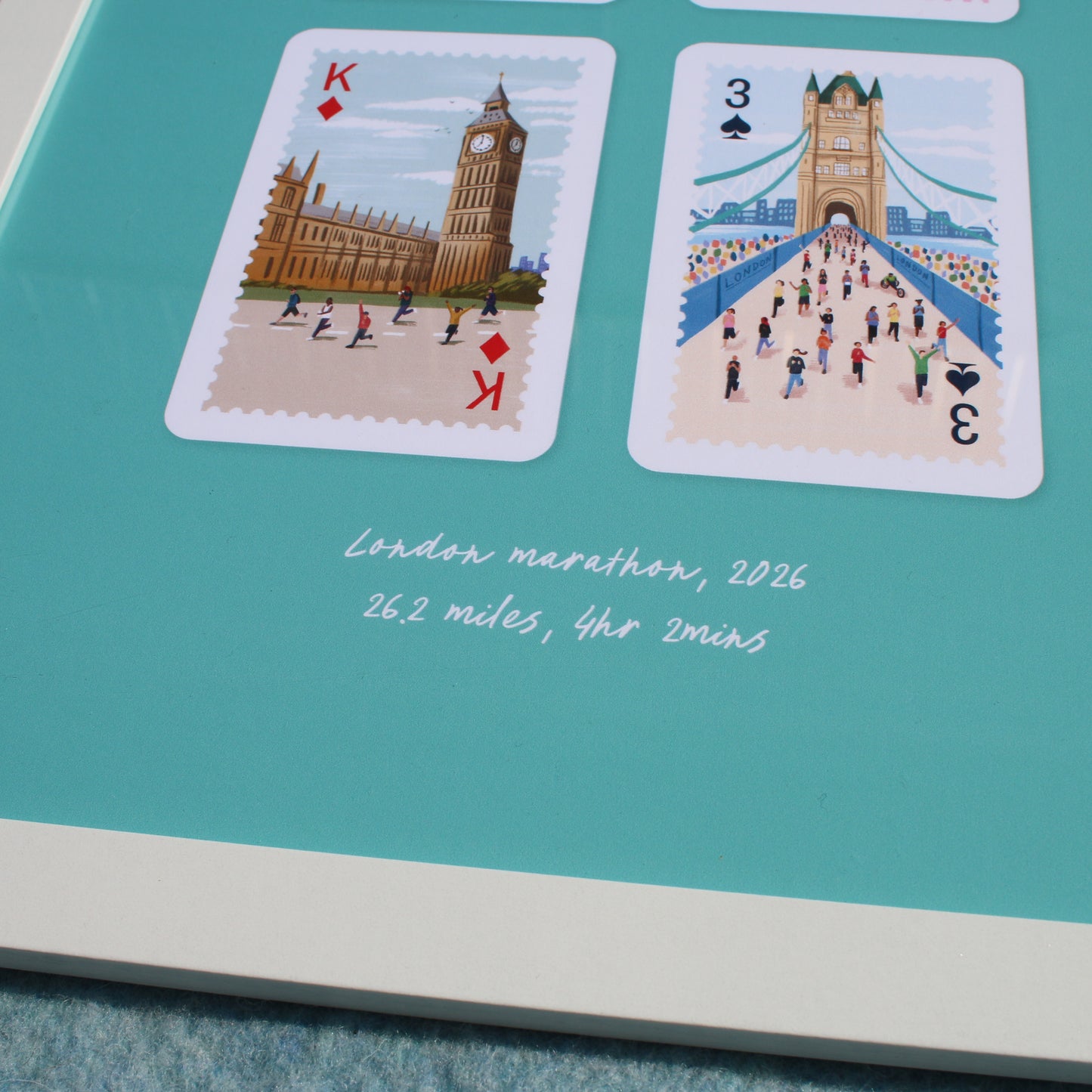 Personalised Playing Cards Running London A4 Print
