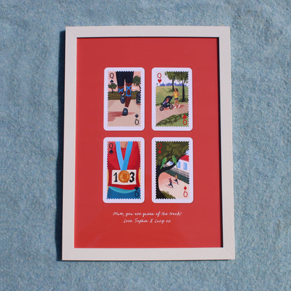 Personalised Playing Cards Running London A4 Print