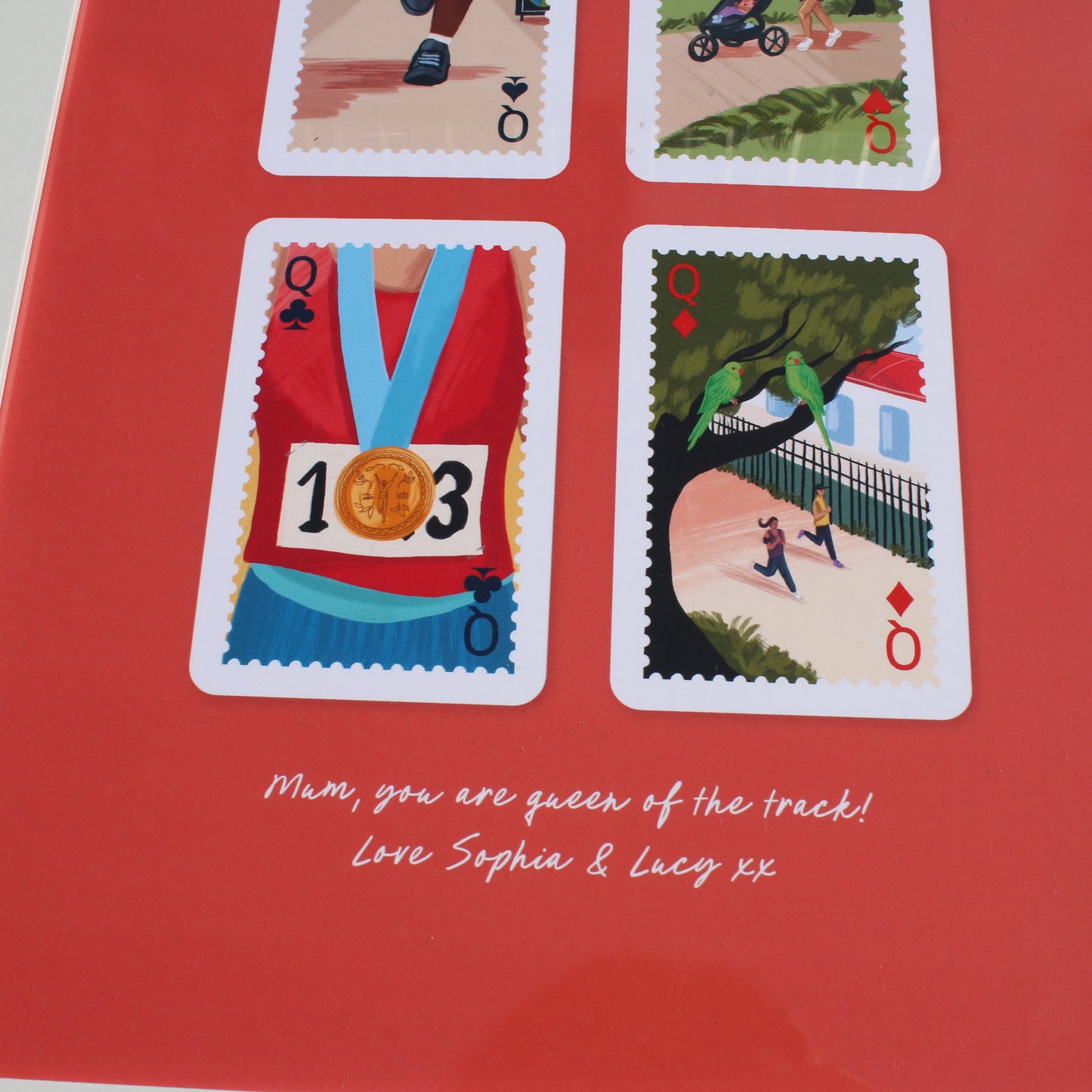 Personalised Playing Cards Running London A4 Print