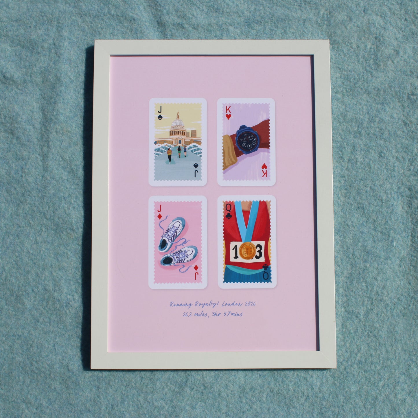 Personalised Playing Cards Running London A4 Print