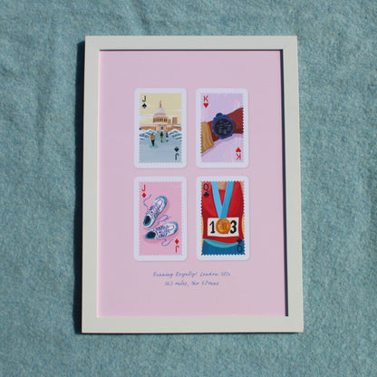Personalised Playing Cards Running London A4 Print