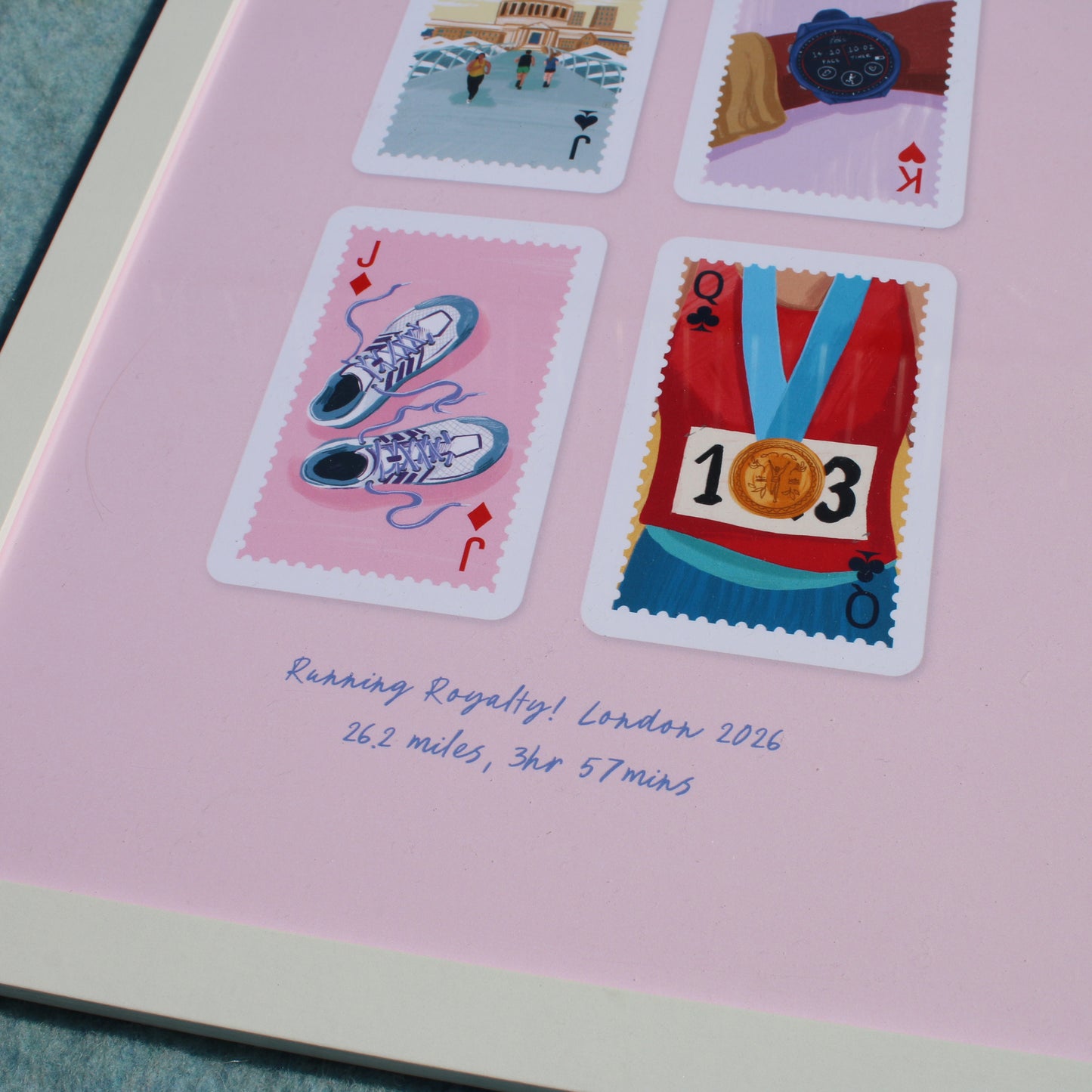 Personalised Playing Cards Running London A4 Print