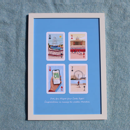 Personalised Playing Cards Running London A4 Print