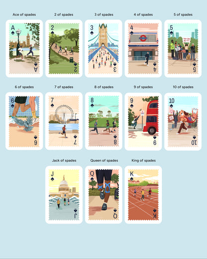Personalised Playing Cards Running London A4 Print