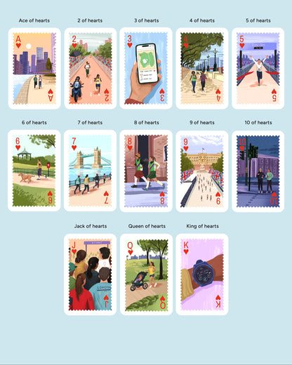 Personalised Playing Cards Running London A4 Print