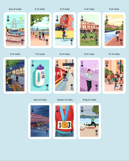 Personalised Playing Cards Running London A4 Print