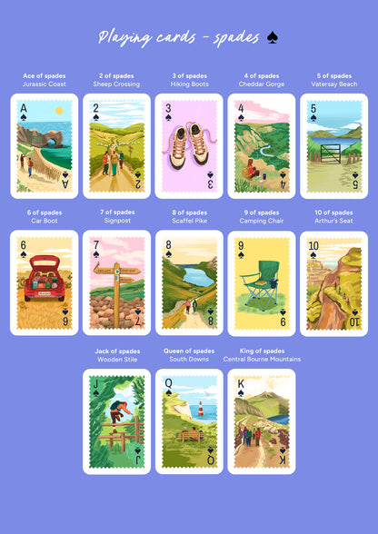 Personalised Playing Cards Hiking A4 Print