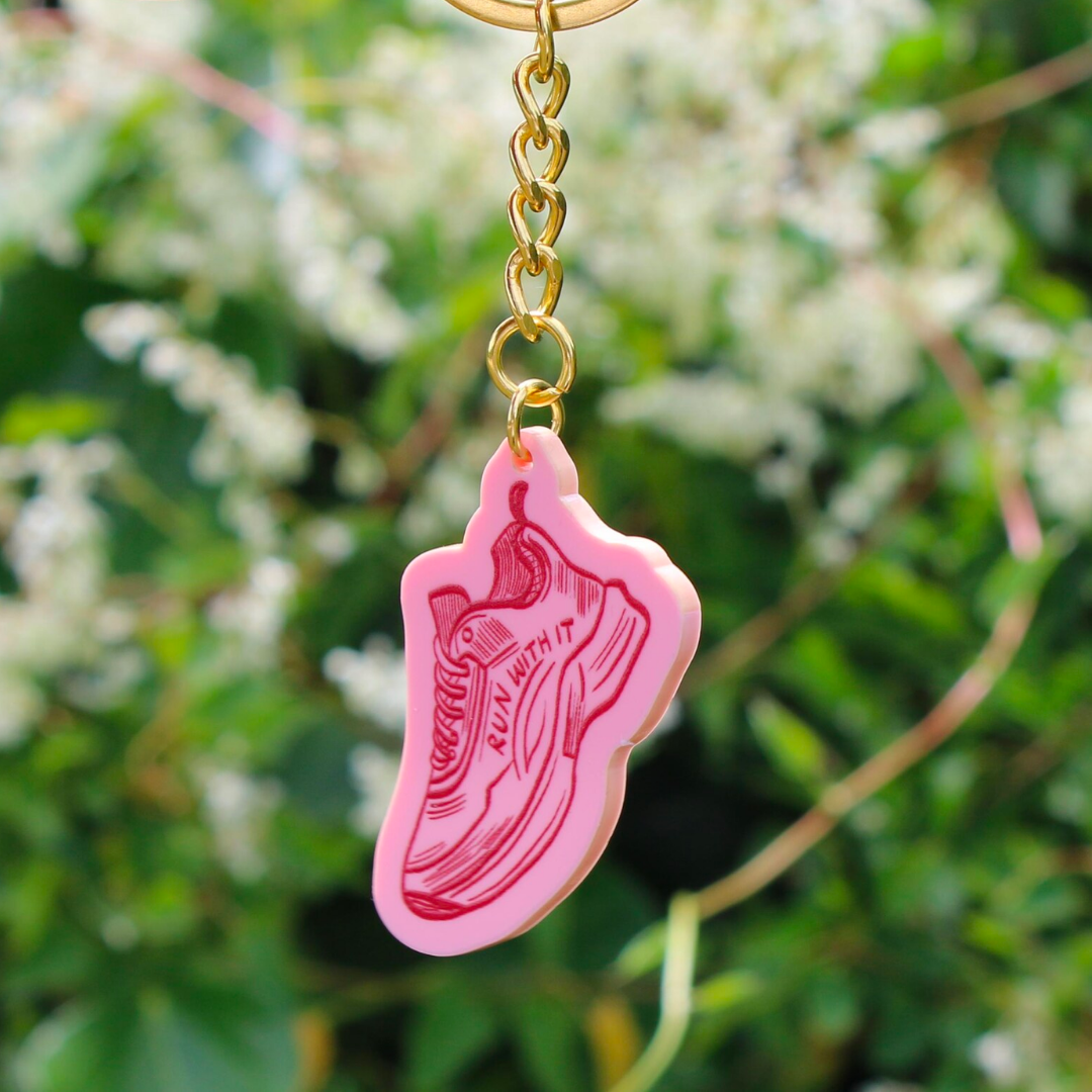 'Run With It' Running Shoe Keyring