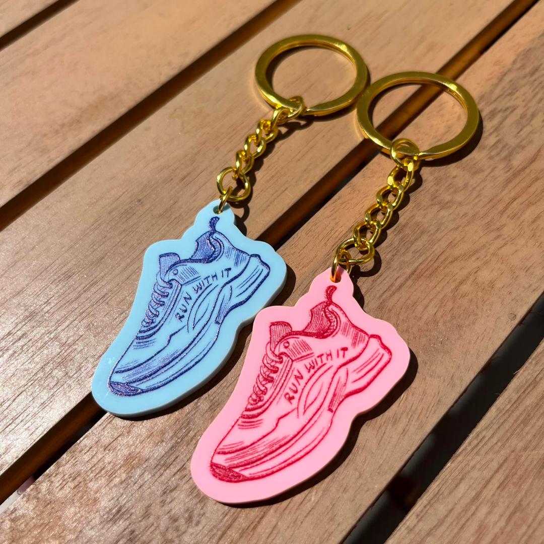 'Run With It' Running Shoe Keyring